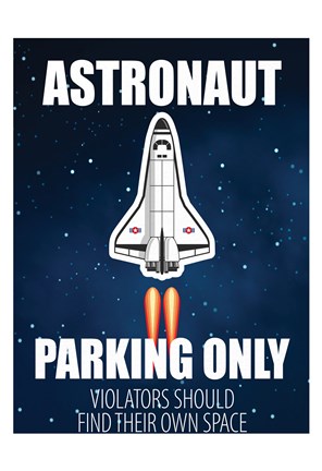 Framed Astronaut Parking Print