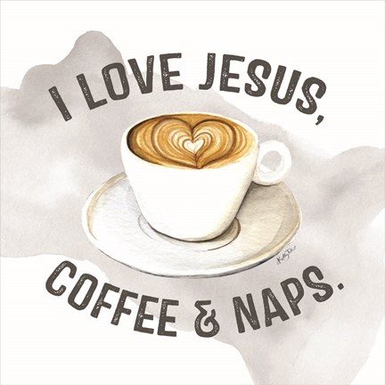 Framed Jesus - Coffee - Naps Print