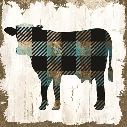 Framed Farm Fashion Cow Print