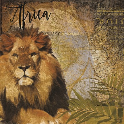 Framed Taste of Africa Lion Print