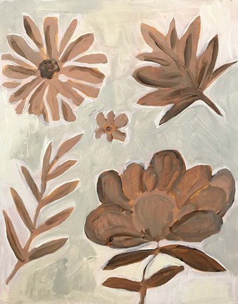 Framed Brown Flowers Print