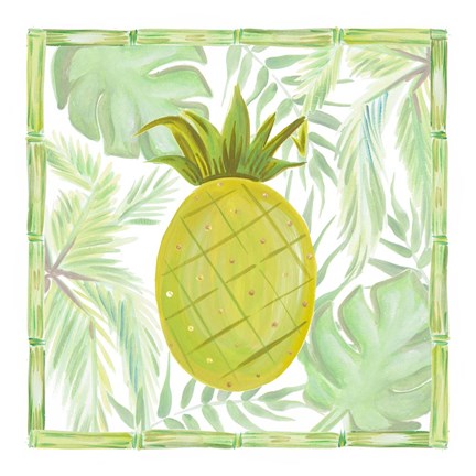 Framed Tropical Pineapple I Print