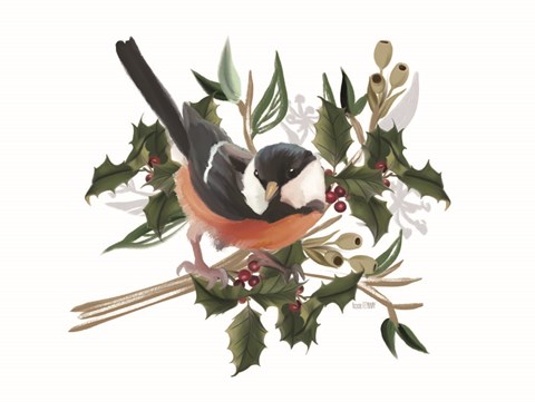 Framed Christmas Songbird I Print