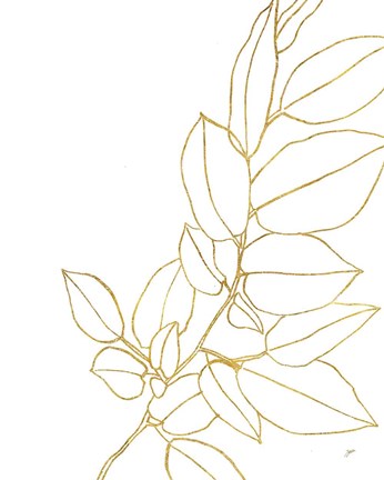 Framed Gold Magnolia Branch II Print