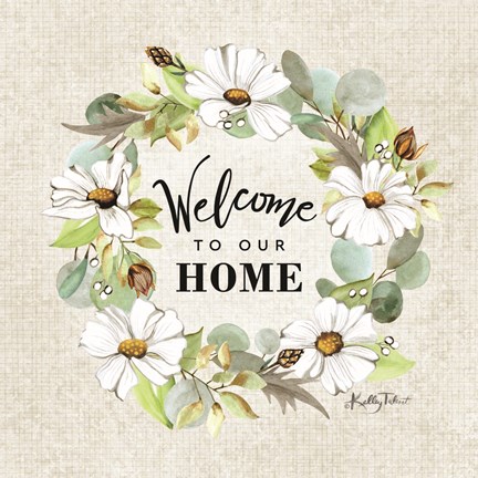 Framed Welcome to Our Home Wreath Print