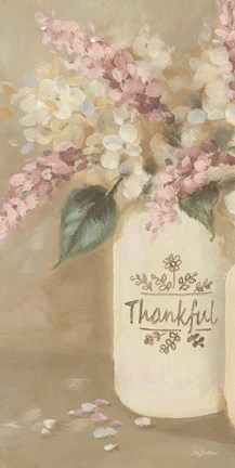 Framed Thankful Flowers Print