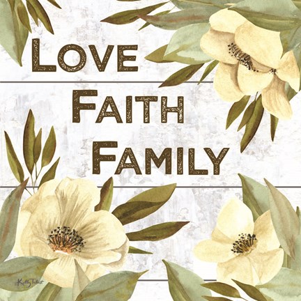 Framed Love, Faith, Family Print