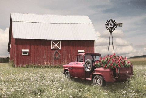 Framed Little Red Barn Print