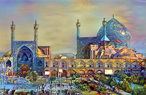 Framed Isfahan Iran Imam Khomeini Mosque Print