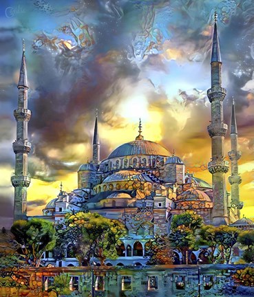 Framed Istanbul Turkey Blue Mosque Print