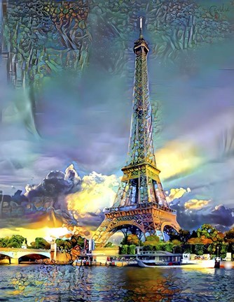 Framed Paris France Eiffel Tower Print