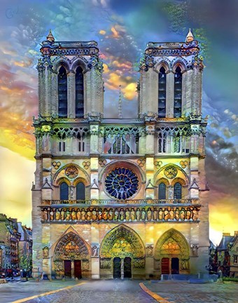 Framed Paris France Notre Dame Cathedral Print
