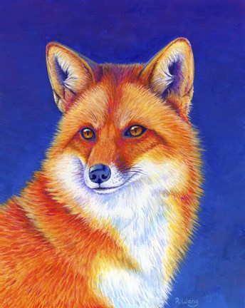 Framed Colorful Red Fox Print