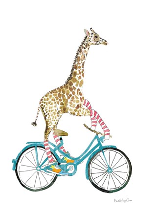 Framed Giraffe Joy Ride I No Balloons Print