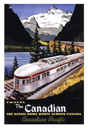 Framed Canadian Pacific Train 1955 Print