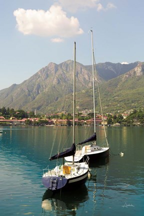 Framed Lake Como Boats I Print