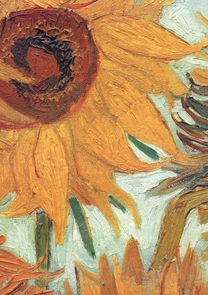 Framed Vase with Twelve Sunflowers, .c1888 (detail) Print