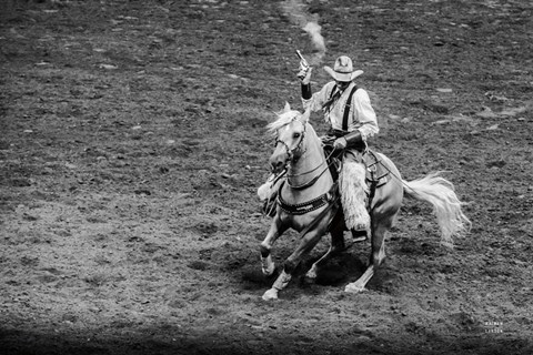 Framed Rodeo I BW Print