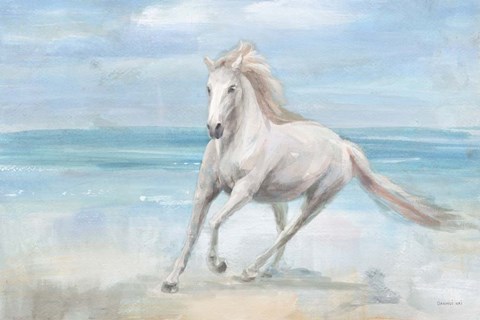 Framed Gallop on the Beach Print