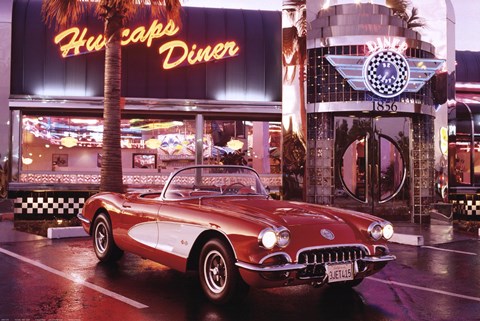 Framed Corvette, 1958 - Diner Print