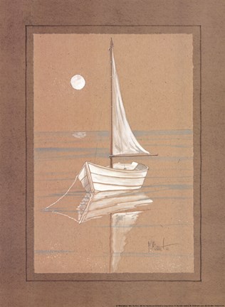 Framed White Sailboat Print