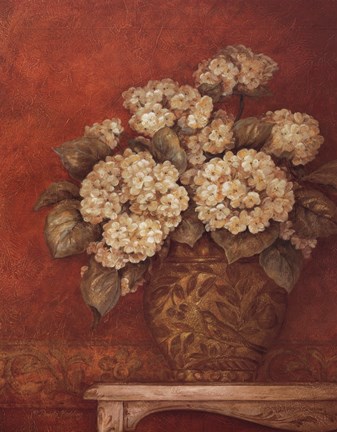 Framed Villa Flora Hydrangeas Print
