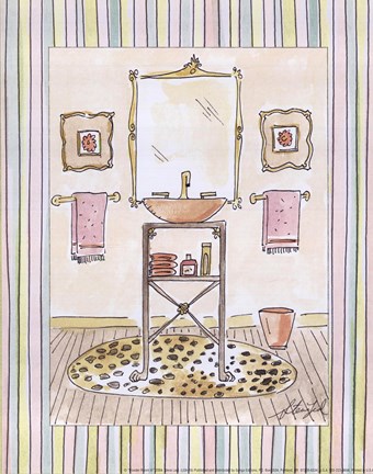 Framed Powder Room III Print