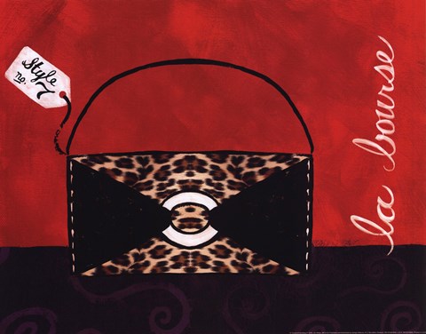 Framed Leopard Handbag II Print
