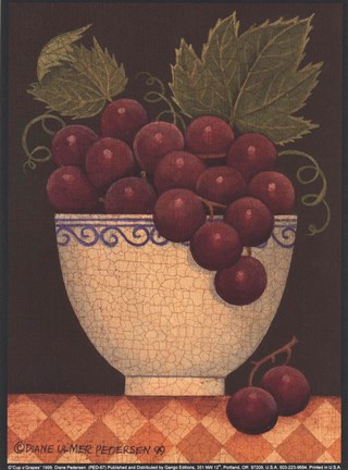 Framed Cup O&#39; Grapes Print