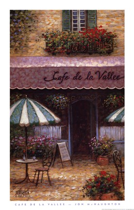 Framed Cafe De La Vallee Print