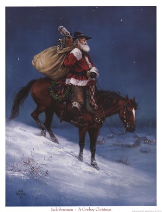 Framed Cowboy Christmas Print