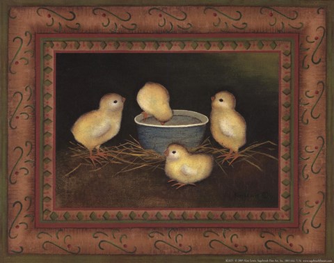 Framed Chicks with Water Print