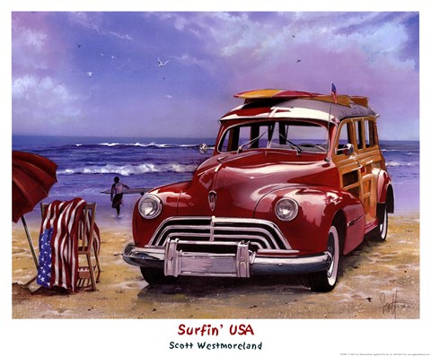Framed Surfin&#39; USA Print