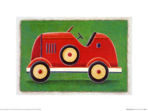 Framed Red Racing Car Print