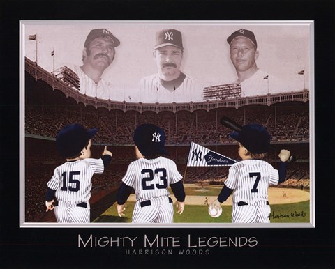 Framed Mighty Mite Legends - Mattingly, Munson, &amp; Mantle Print
