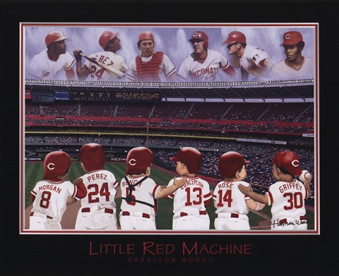 Framed Little Red Machine - Rose, Bench, Griffey, Morgan, Perez, Encarnation Print