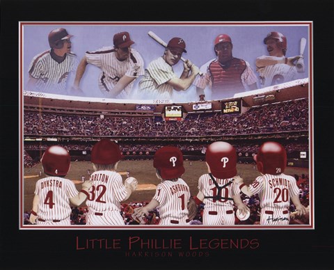 Framed Little Phillies Legends - Carlton, Schmidt, Ashburn, Dykstra, Daulton Print