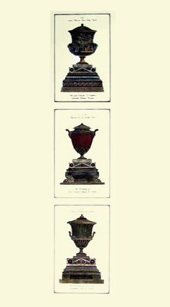 Framed Urns on Pedestals II Print