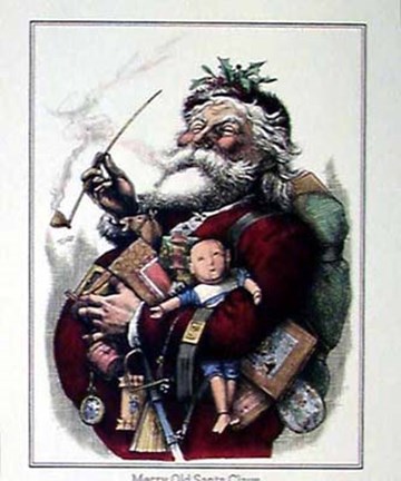 Framed Merry Old Santa Claus Print