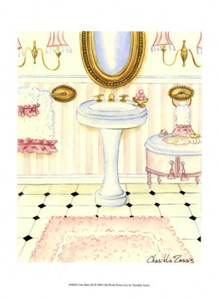 Framed Chic Bath (D) Print