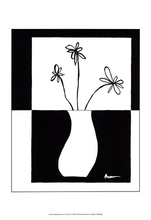 Framed Minimalist Flower in Vase IV Print