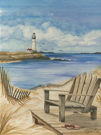 Framed Lighthouse View I Print