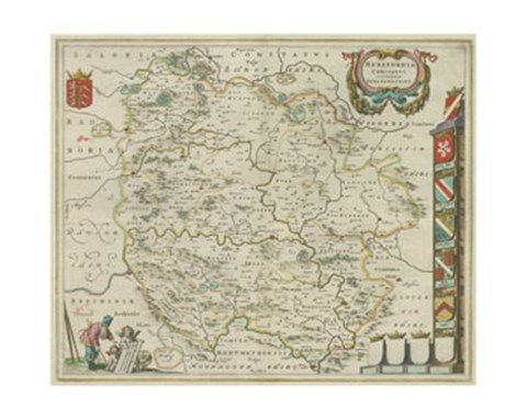 Framed Herefordia Map Print