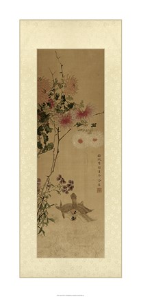 Framed Oriental Silk IV Print
