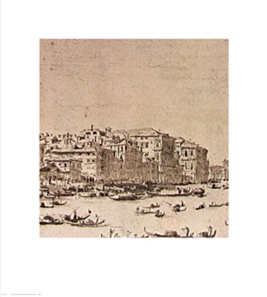 Framed Grand Canal Beyond Rialto Print