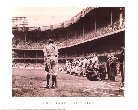 Framed Babe Bows Out, c.1948 Print