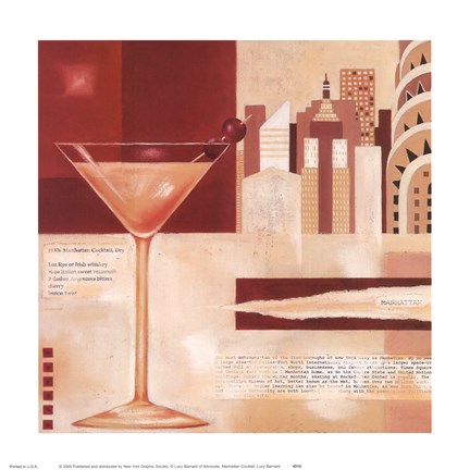 Framed Manhattan Cocktails Print