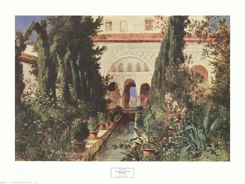 Framed Der Garten des Generalife Bei Graneda Print