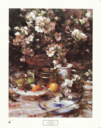 Framed Azaleas and Oranges, 1987 Print