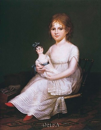 Framed Girl Holding a Doll Print